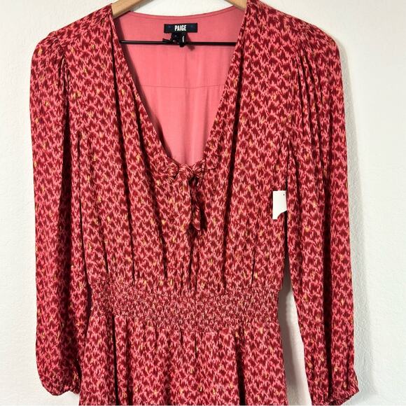 PAIGE SANDEE THREE QUARTER SLEEVE MINI DAY TO NIGHT DRESS IN PAPAYA SMALL NWT - Picture 8 of 9